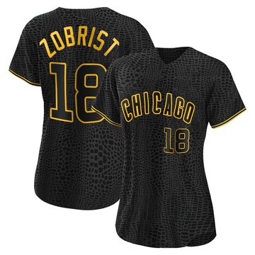 Black Authentic Ben Zobrist Women's Chicago Cubs Snake Skin City Jersey