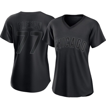 Black Authentic Chris Flexen Women's Chicago Cubs Pitch Fashion Jersey