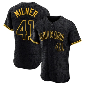 Black Authentic Hoby Milner Men's Chicago Cubs Snake Skin City Jersey