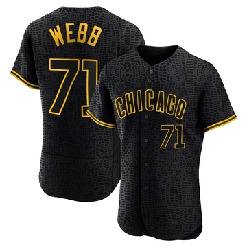 Black Authentic Jacob Webb Men's Chicago Cubs Snake Skin City Jersey