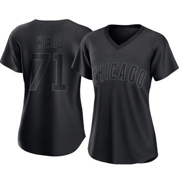 Black Authentic Jacob Webb Women's Chicago Cubs Pitch Fashion Jersey
