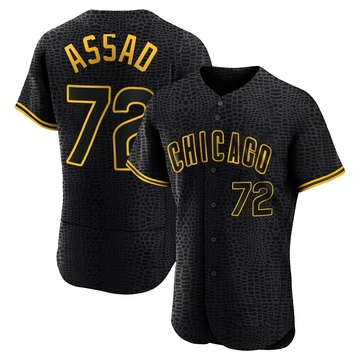 Black Authentic Javier Assad Men's Chicago Cubs Snake Skin City Jersey