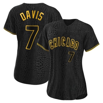 Black Authentic Jody Davis Women's Chicago Cubs Snake Skin City Jersey