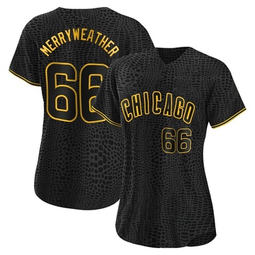 Black Authentic Julian Merryweather Women's Chicago Cubs Snake Skin City Jersey