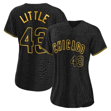 Black Authentic Luke Little Women's Chicago Cubs Snake Skin City Jersey