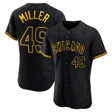 Black Authentic Tyson Miller Men's Chicago Cubs Snake Skin City Jersey