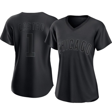 Black Authentic Willi Castro Women's Chicago Cubs Pitch Fashion Jersey