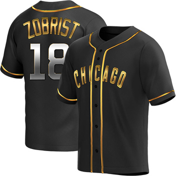 Black Golden Replica Ben Zobrist Youth Chicago Cubs Alternate Jersey