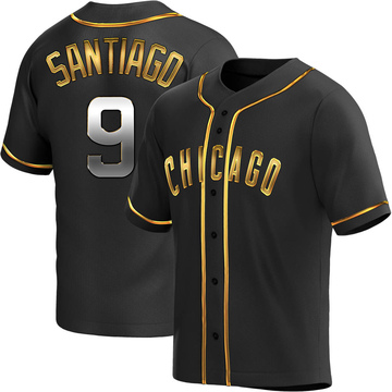 Black Golden Replica Benito Santiago Men's Chicago Cubs Alternate Jersey