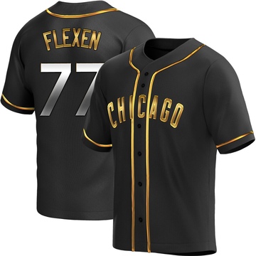 Black Golden Replica Chris Flexen Men's Chicago Cubs Alternate Jersey