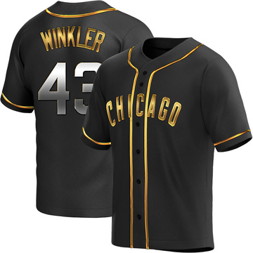 Black Golden Replica Dan Winkler Youth Chicago Cubs Alternate Jersey