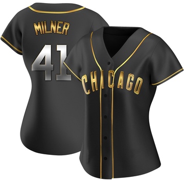 Black Golden Replica Hoby Milner Women's Chicago Cubs Alternate Jersey