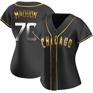 Black Golden Replica Joe Maddon Women's Chicago Cubs Alternate Jersey