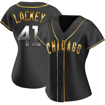 Black Golden Replica John Lackey Women's Chicago Cubs Alternate Jersey