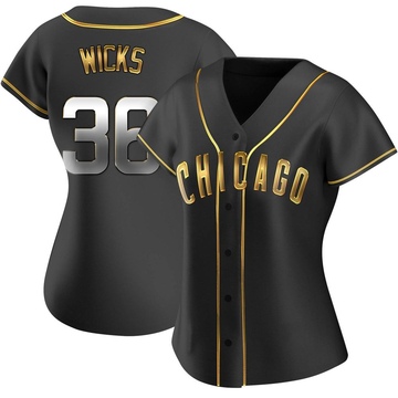 Black Golden Replica Jordan Wicks Women's Chicago Cubs Alternate Jersey