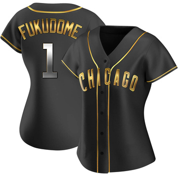 Black Golden Replica Kosuke Fukudome Women's Chicago Cubs Alternate Jersey