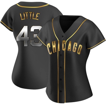 Black Golden Replica Luke Little Women's Chicago Cubs Alternate Jersey