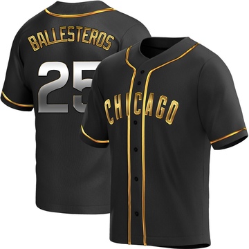 Black Golden Replica Moises Ballesteros Men's Chicago Cubs Alternate Jersey