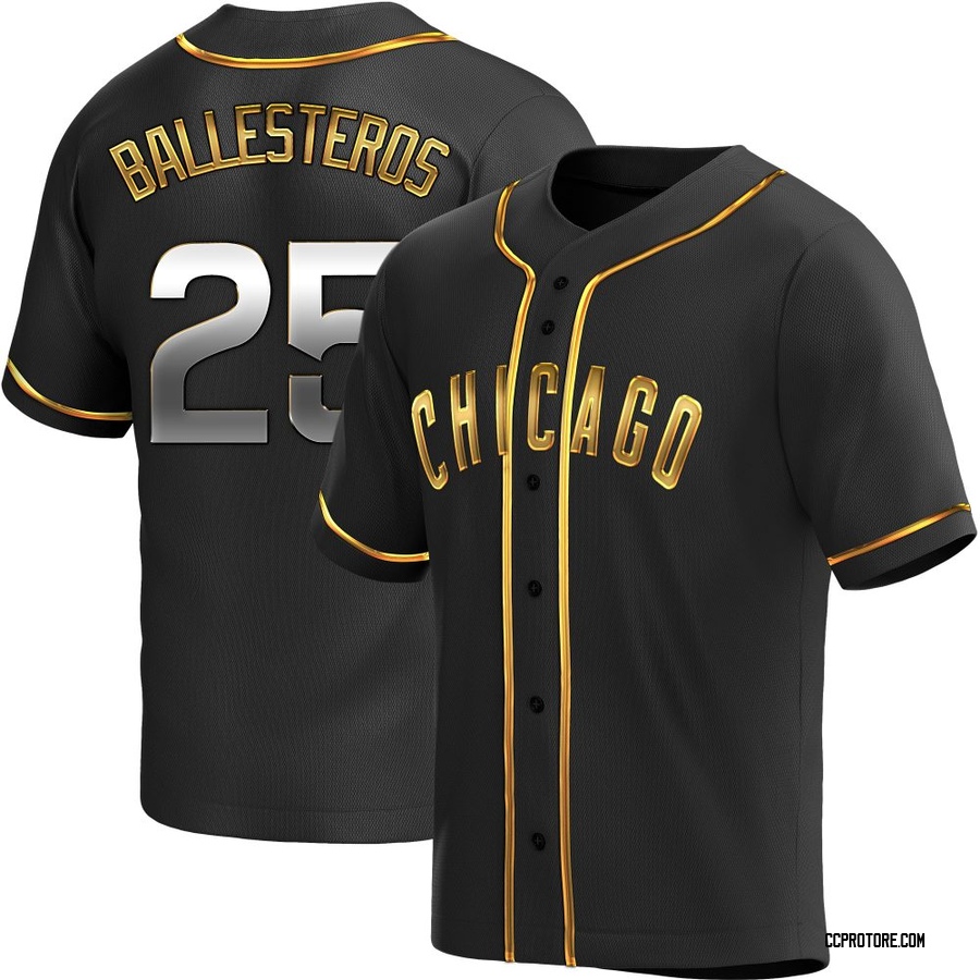 Black Golden Replica Moises Ballesteros Men's Chicago Cubs Alternate Jersey
