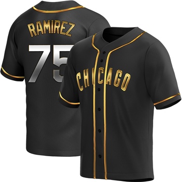 Black Golden Replica Pedro Ramirez Men's Chicago Cubs Alternate Jersey