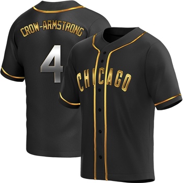 Black Golden Replica Pete Crow-Armstrong Men's Chicago Cubs Alternate Jersey