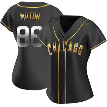 Black Golden Replica Phil Maton Women's Chicago Cubs Alternate Jersey