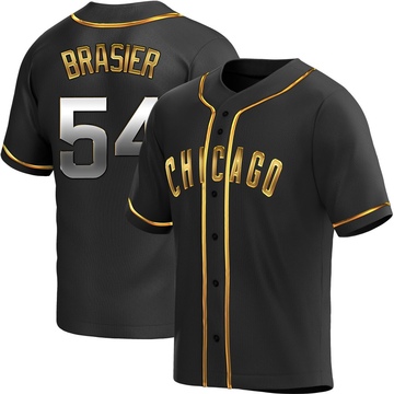 Black Golden Replica Ryan Brasier Youth Chicago Cubs Alternate Jersey