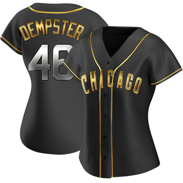 Black Golden Replica Ryan Dempster Women's Chicago Cubs Alternate Jersey