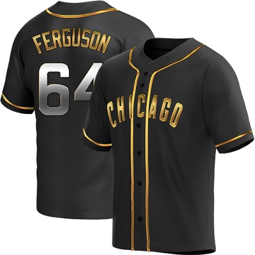 Black Golden Replica Tyler Ferguson Men's Chicago Cubs Alternate Jersey