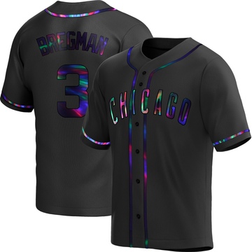 Black Holographic Replica Alex Bregman Youth Chicago Cubs Alternate Jersey
