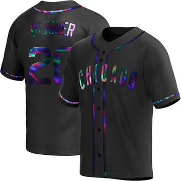 Black Holographic Replica Bob Dernier Men's Chicago Cubs Alternate Jersey