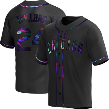 Black Holographic Replica Caleb Thielbar Youth Chicago Cubs Alternate Jersey