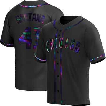 Black Holographic Replica Carlos Santana Youth Chicago Cubs Alternate Jersey