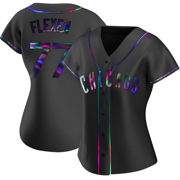 Black Holographic Replica Chris Flexen Women's Chicago Cubs Alternate Jersey