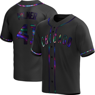 Black Holographic Replica Hoby Milner Men's Chicago Cubs Alternate Jersey