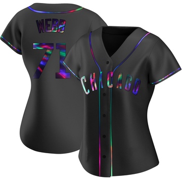 Black Holographic Replica Jacob Webb Women's Chicago Cubs Alternate Jersey