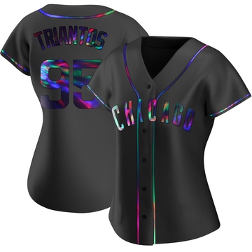 Black Holographic Replica James Triantos Women's Chicago Cubs Alternate Jersey