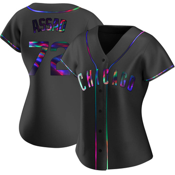 Black Holographic Replica Javier Assad Women's Chicago Cubs Alternate Jersey