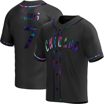 Black Holographic Replica Jody Davis Men's Chicago Cubs Alternate Jersey