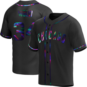 Black Holographic Replica Kerry Wood Men's Chicago Cubs Alternate Jersey