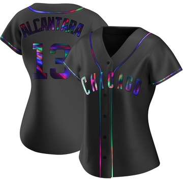 Black Holographic Replica Kevin Alcantara Women's Chicago Cubs Alternate Jersey