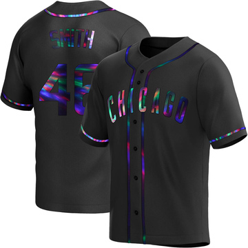 Black Holographic Replica Lee Smith Men's Chicago Cubs Alternate Jersey