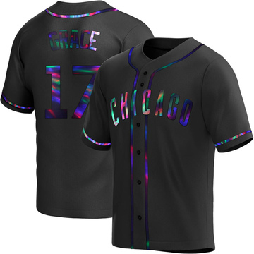 Black Holographic Replica Mark Grace Youth Chicago Cubs Alternate Jersey
