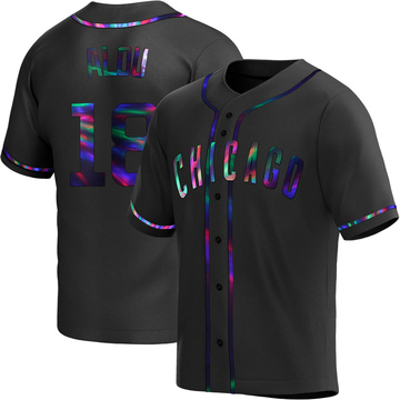Black Holographic Replica Moises Alou Men's Chicago Cubs Alternate Jersey