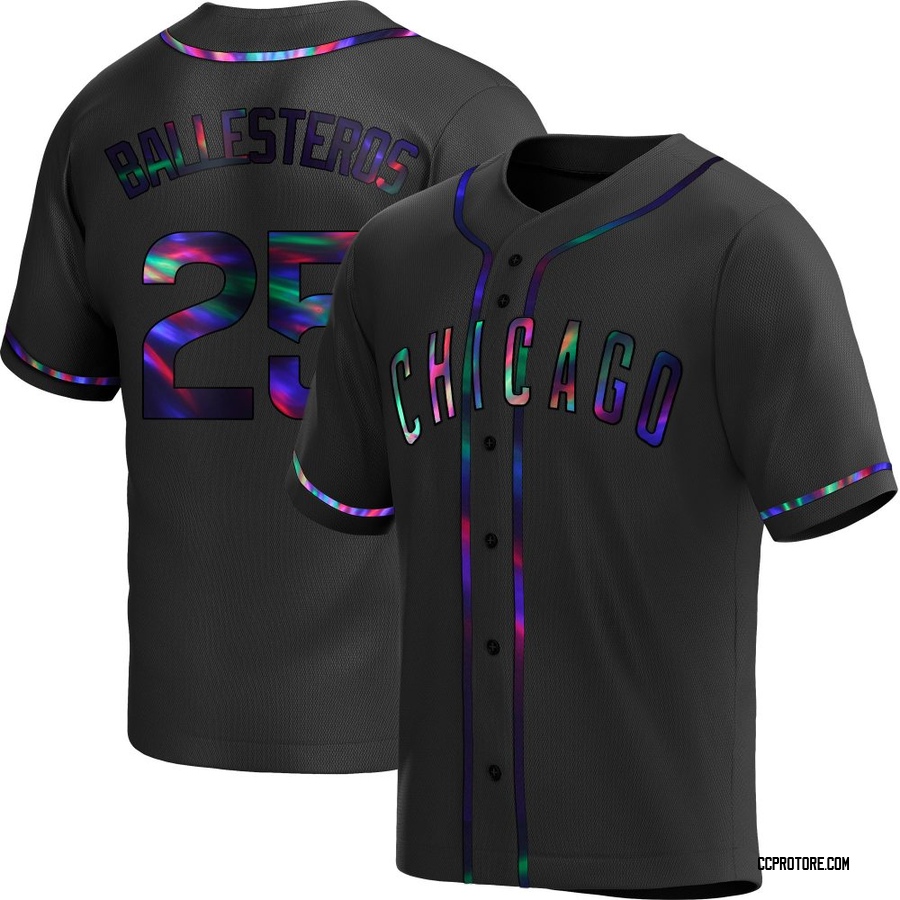 Black Holographic Replica Moises Ballesteros Men's Chicago Cubs Alternate Jersey