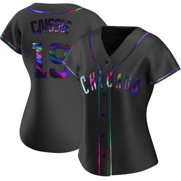 Black Holographic Replica Owen Caissie Women's Chicago Cubs Alternate Jersey