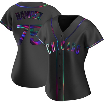 Black Holographic Replica Pedro Ramirez Women's Chicago Cubs Alternate Jersey