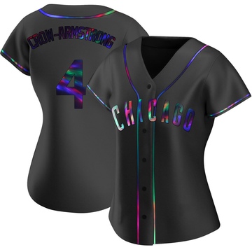 Black Holographic Replica Pete Crow-Armstrong Women's Chicago Cubs Alternate Jersey