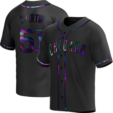 Black Holographic Replica Riley Martin Youth Chicago Cubs Alternate Jersey