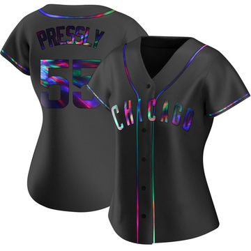 Black Holographic Replica Ryan Pressly Women's Chicago Cubs Alternate Jersey